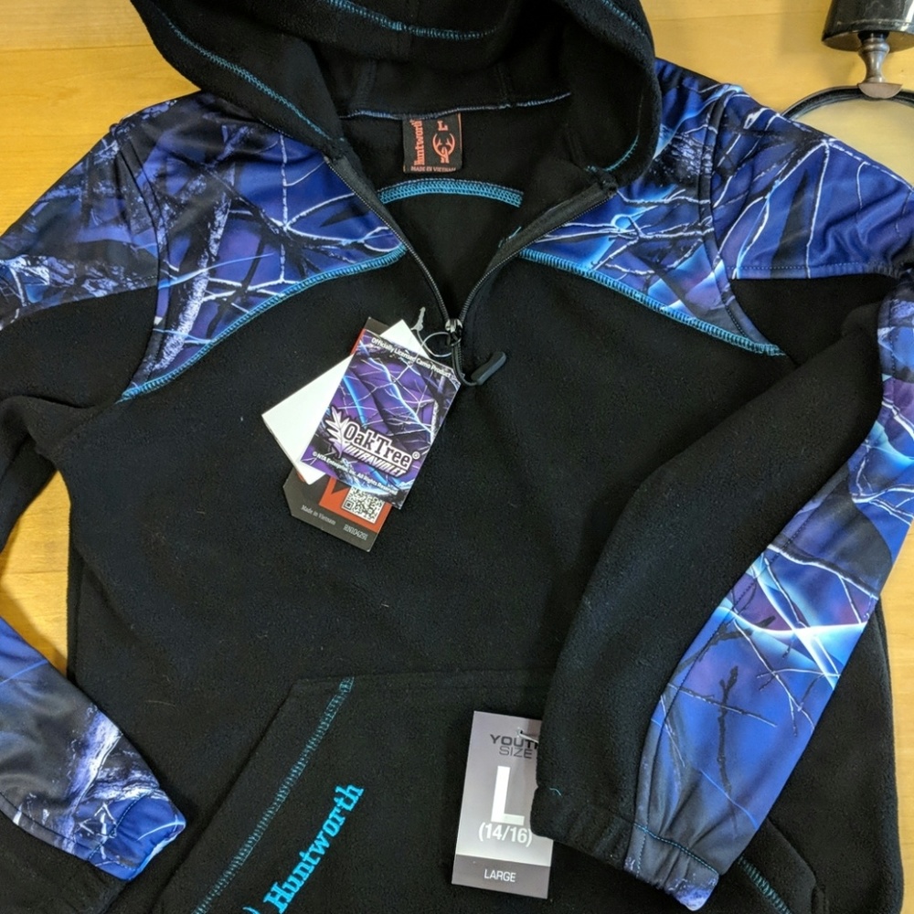 Huntworth 2 tone camo design hoodie